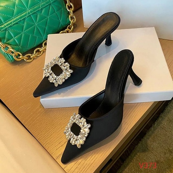 Shoes - BRANDED MULES WITH HEEL IN STOCK